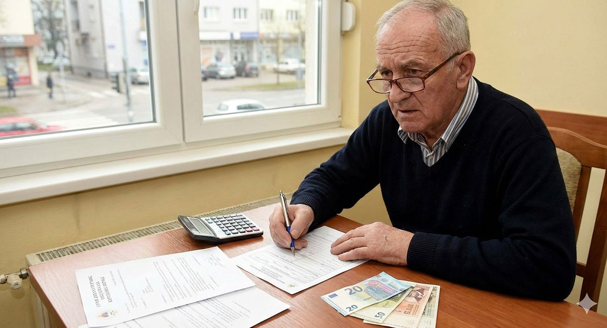 Penzioner broji novac za plaćanje zdravstvenog osiguranja u Republici Srpskoj